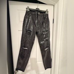 Maniere De Voir Sequin Straight Leg Jeans